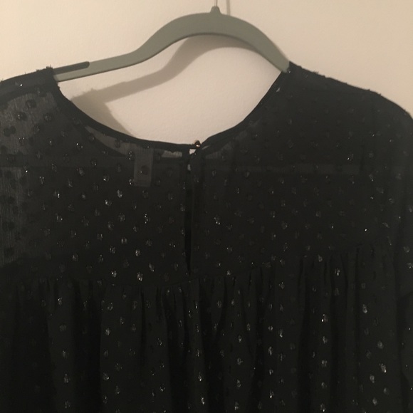 A. new. day sparkling sheer dot /bell sleeve tunic - Picture 4 of 5